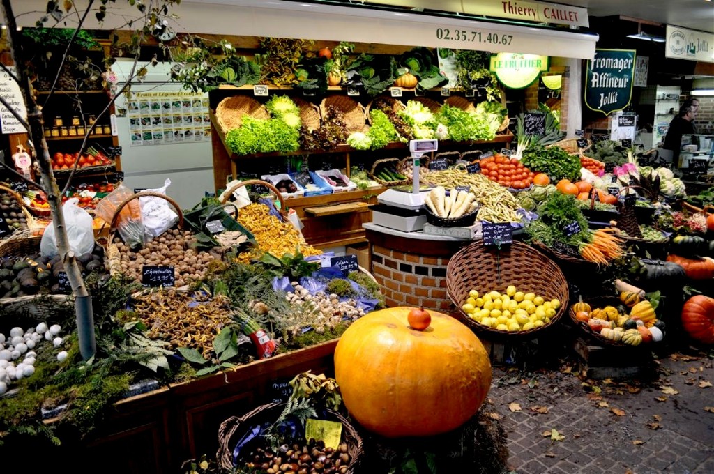 Los mercados de productos típicos del campo de Normandía están en todas las ciudades y aldeas de la región